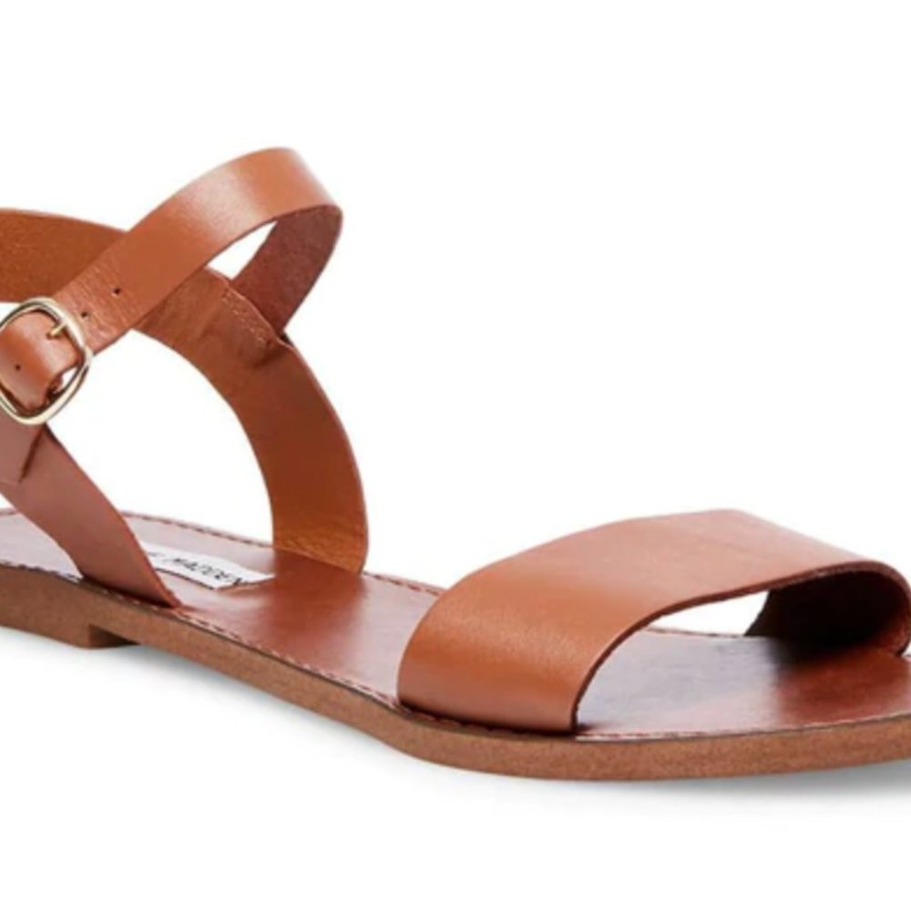 Steve Madden Brown Leather Sandals: DONDDI Tan Leather